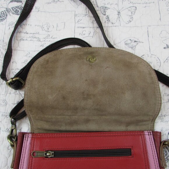 Soruka Leather Crossbody Bag Women Multicolor Adjustable Square and Rounded - Picture 4 of 7